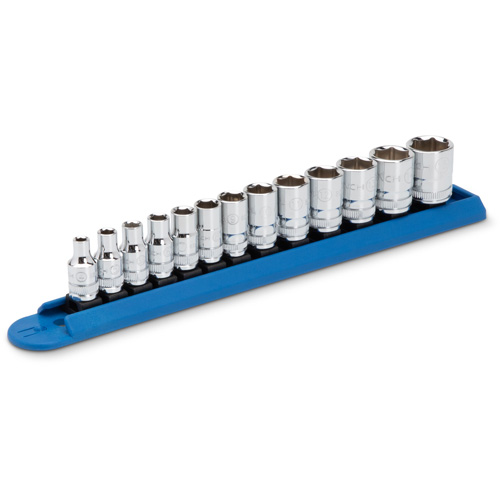 Gearwrench 80302D Jeu de douilles m&eacute;triques standards &agrave; 6 points, 13 Mcx, Prise de 1/4"