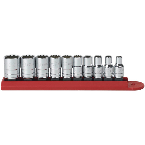 Gearwrench 80307D 12 Point SAE Socket Set, 10 Pcs, 1/4" Drive Size