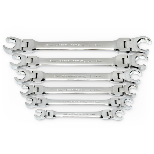 Gearwrench 81911D Wrench Set, Flare Nut/Flex Head, 6 Pieces, Metric