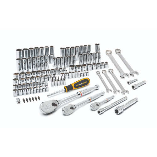 Gearwrench 83001D Jeu d'outils pour m&eacute;caniciens &agrave; 6 et 12 pans standards et profonds de 1/4", 3/8" et 1/2" SAE/m&eacute;triques