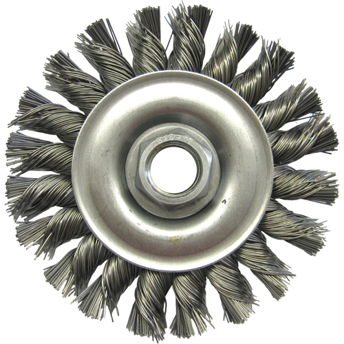 Felton Brushes K404 Wire Wheel Brushes, 4" Dia., 0.02" Fill, 5/8"-11 Arbor, Steel