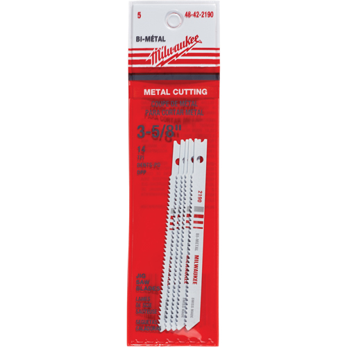 Milwaukee 48-42-2190 Jigsaw Blades, Bi-Metal, U-Shank, 3-5/8" L, 14 TPI