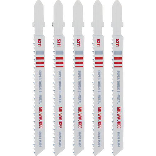 Milwaukee 48-42-5311 Jigsaw Blade, Bi-Metal, T-Shank, 4" L, 10 TPI