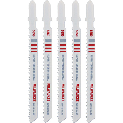 Milwaukee 48-42-5850 Jigsaw Blade, Bi-Metal, T-Shank, 4" L, 8 TPI