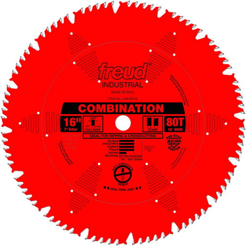 Freud LU84R016 TCS Industrial Saw Blade - General Purpose, 16", 80 Teeth, Wood Use