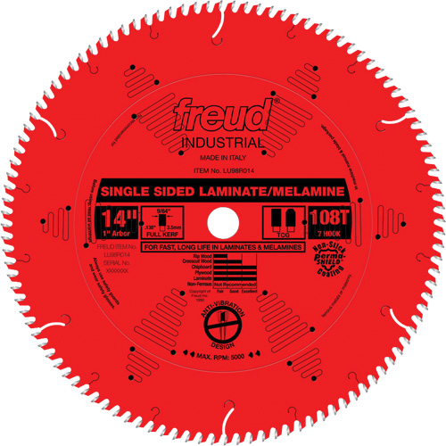 Freud LU98R014 TCS Industrial Saw Blade - Chipboard, 14", 108 Teeth, Laminate Use