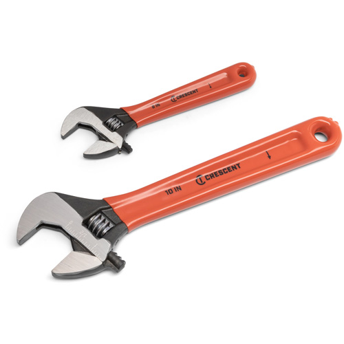 Crescent AT2610CVS Black Oxide Wrench Set with Cushion Grips, Adjustable, 2 Pieces, Imperial and Metric