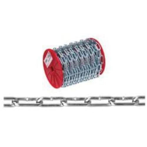 Campbell PD0722627 Straight Link Coil Chain, Low Carbon Steel, 2/0 x 120' (36.6 m) L, 520 lbs. (0.26 tons) Load Capacity