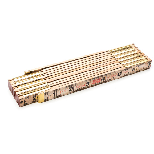 Lufkin By Crescent TX46N Red End&reg; Rule with Two 6" Slide Rule Extensions, 6' L, Wood, 1/16" Graduations