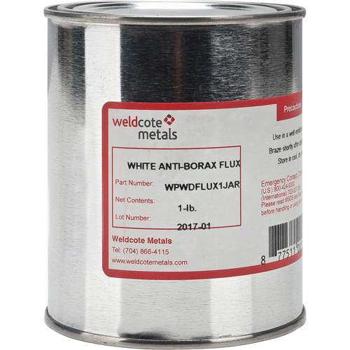 Weldcote Metals WPWDFLUX1JAR Flux antiborax blanc