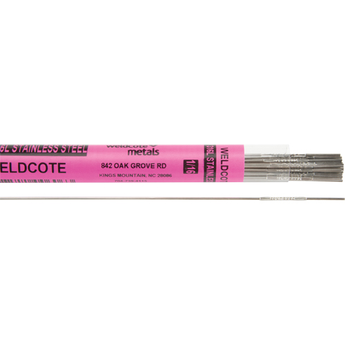Weldcote Metals 316L116X36T1P 36" Cut Length TIG Rods, 1/16", Stainless Steel