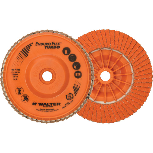 Walter Technologies Pour Surface 06A508 Disque &agrave; lamelles Enduro-Flex Turbo, 5" x 5/8"-11, Type 27S, Grain 80, C&eacute;ramique
