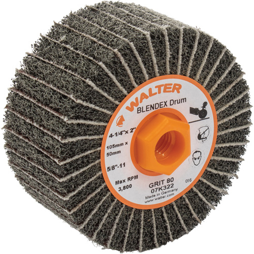 Allsteel 07K322 Tambours de finition Two-In-One, 4-1/4" dia. x 2" la, 5/8"-11 Arbre, Grain 80