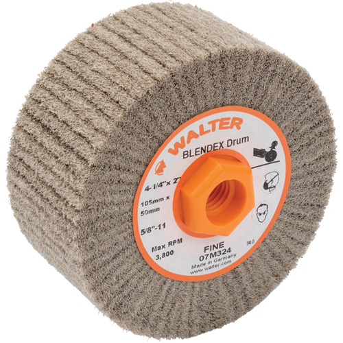 Allsteel 07M324 Tambour de conditionnement de surface Blendex, 4-1/4" dia. x 2" la, 5/8"-11 Arbre, Grain Fin