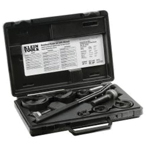 Klein Tools 53732SEN Knockout Punch Set with Wrench, 15 Pieces