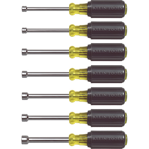 Klein Tools 65160 Jeu tourne-&eacute;crous &agrave; mandrin de 3", 7 mcx, Non magn&eacute;tique, M&eacute;trique