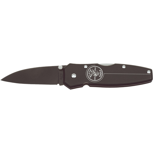 Klein Tools 44001-BLK Lightweight Lockback Knife, 2-1/2"/64 mm, Stainless Steel, Aluminum Handle