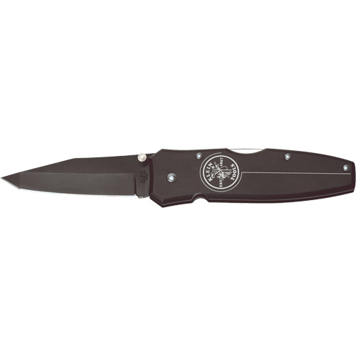 Klein Tools 44052BLK Tanto Lockback Knife, 2-1/2"/65 mm, Stainless Steel, Aluminum Handle