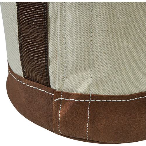 Klein Tools 5104S Leather-Bottom Bucket, 17" H, Canvas, White