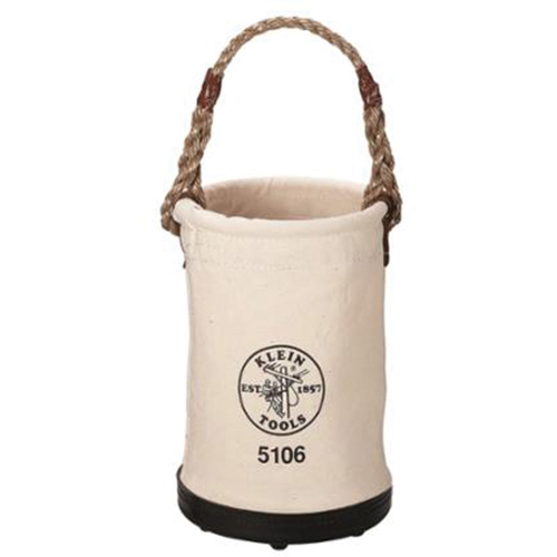 Klein Tools 5106S Straight-Wall Bucket, 12" L x 12" W x 15" H, Canvas, Beige