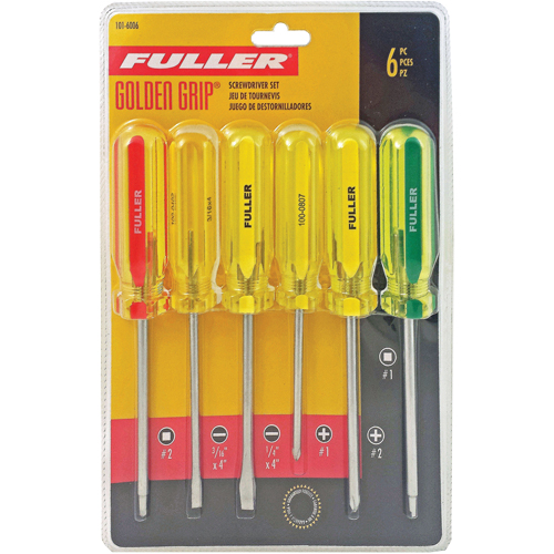 Fuller 101-6006 Jeux de tournevis Golden Grip, 6 mcx