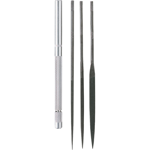 General Tools S477 Needle File Set with Handle, 4 Pcs