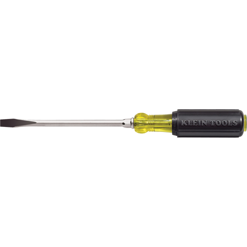 Klein Tools 602-6 Tournevis industriels fendu &agrave; pointe en losange, 5/16", 10-15/16" lo, Prise Coussin&eacute;e