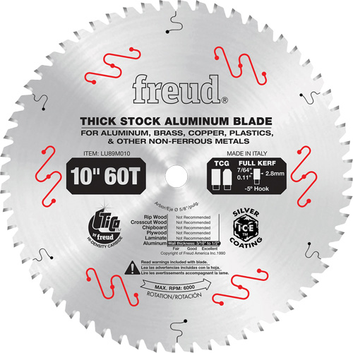 Freud LU89M010 Industrial Saw Blade, 10", 72 Teeth, Non-Ferrous Use