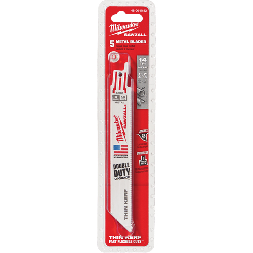 Milwaukee 48-00-5788 The Torch Sawzall&reg; Metal-Cutting Blades, Bi-Metal, 18 TPI, 9" L x 1" W