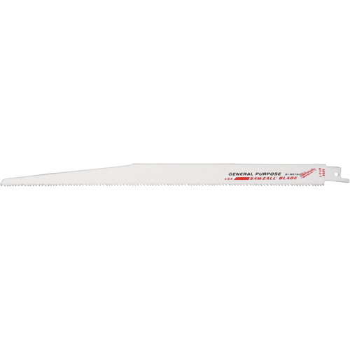 Milwaukee 48-00-5094 High Performance Super Sawzall&reg; Blades, Bi-Metal, 8.5 TPI, 12" L x 3/4" W