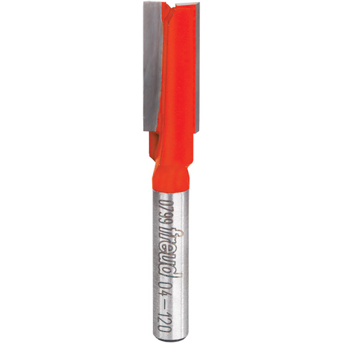 Freud 04-120 Router Bit - Double Flute Straight Bit, 3/8" Dia., 3/4" H, 1-7/8" L, 1/4" Shank