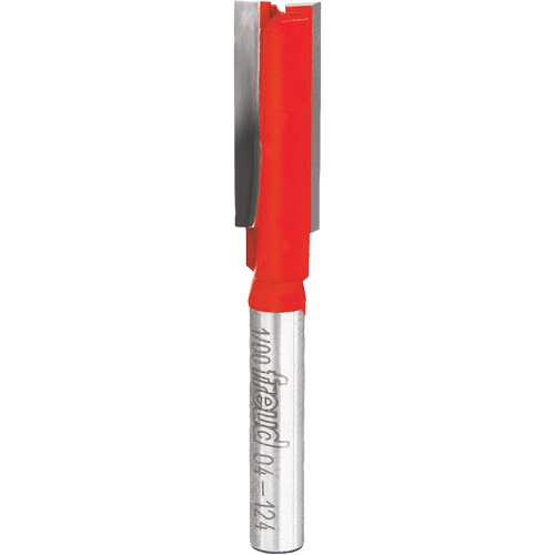 Freud 04-124 Router Bit - Double Flute Straight Bit, 3/8" Dia., 1" H, 2-1/2" L, 1/4" Shank