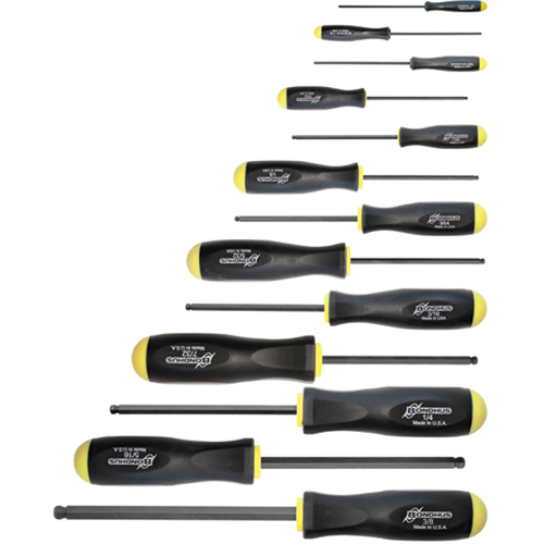 Bondhus 10637-BON Ball Driver Screwdriver Sets - SAE, 13 Pcs.