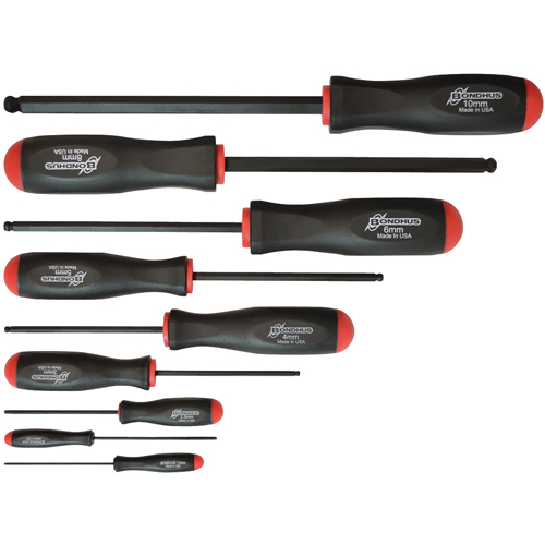 Bondhus 10699-BON Ball Driver Screwdriver Sets - Metric, 9 Pcs.