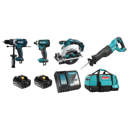 Makita DLX4058M LXT&reg; 4-Tool Combo Kit, Lithium-Ion, 18 V