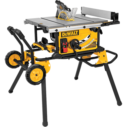 DEWALT DWE7491RS Scie de table pour chantier avec support roulant, 15 A, 4800 tr/min