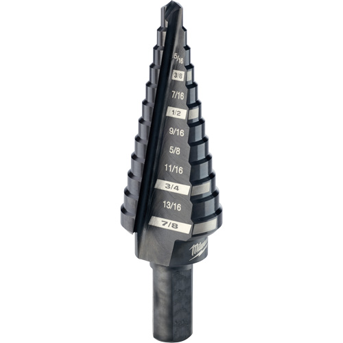 Milwaukee 48-89-9204 #4 Step Drill Bit, 3/16" - 7/8" , 1/16" Increments, High Speed Steel