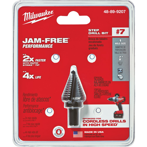 Milwaukee 48-89-9207 #7 Step Drill Bit, 7/8" - High Speed Steel