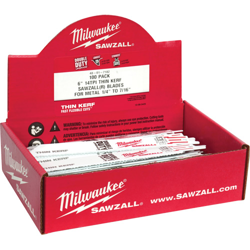 Milwaukee 48-01-7186 Sawzall&reg; Blade, Bi-Metal, 24 TPI, 6" L x 3/4" W
