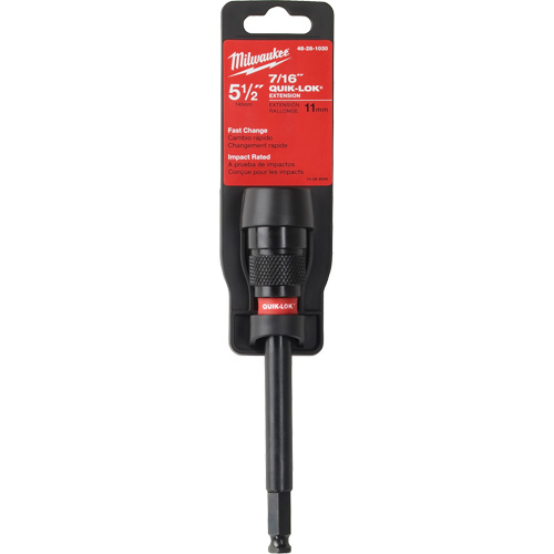 Milwaukee 48-28-1030 Rallonge de foret &agrave; percussion Quik-Lok, Diam&egrave;tre max. de 7/16", Longeur de 5-1/2", Tige 7/16"