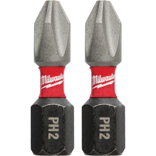 Milwaukee 48-32-4412 Forets &agrave; chocs Shockwave, Phillips, #2, Prise 1/4"