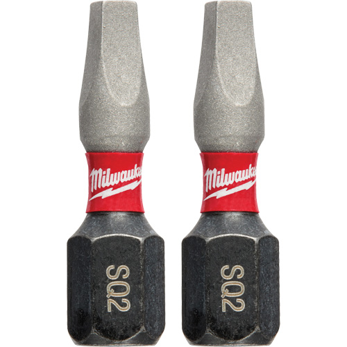 Milwaukee 48-32-4422 Shockwave Insert Bits, Square, #2, 1/4" Drive
