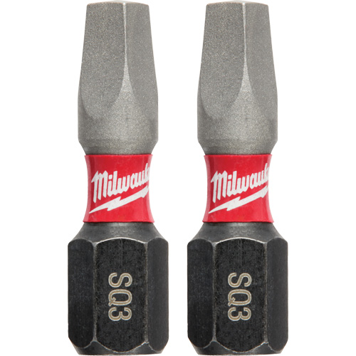 Milwaukee 48-32-4423 Shockwave Insert Bits, Square, #3, 1/4" Drive