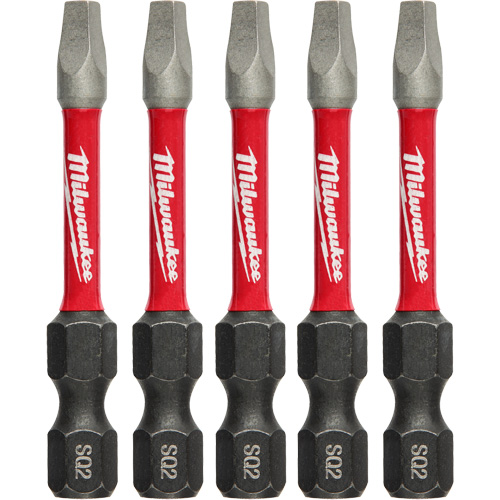 Milwaukee 48-32-4606CAN Shockwave Impact Power Bits, Square, #2 Tip, 1/4" Drive Size, 2" Length