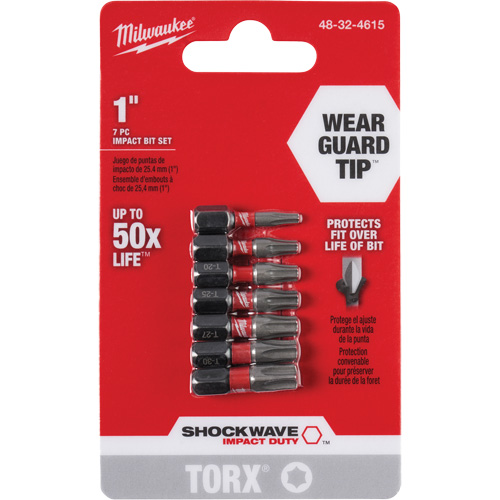 Milwaukee 48-32-4615 Jeu d'embouts Shockwave 1" Impact Duty Torx