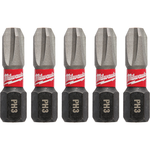 Milwaukee 48-32-4663 Forets &agrave; chocs Shockwave, Phillips, #3, Prise 1/4"
