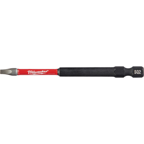 Milwaukee 48-32-4795 Tr&eacute;pan &agrave; choc Shockwave, Carr&eacute;e, Embout #2, Prise 1/4", Longueur 3-1/2"