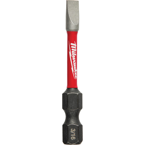 Milwaukee 48-32-4919 Shockwave Impact Power Bit, Slot, 3/16"/#8 Tip, 1/4" Drive Size, 2" Length