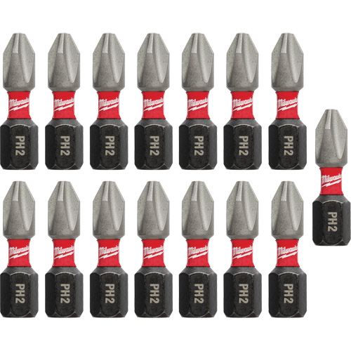 Milwaukee 48-32-5003 Forets &agrave; chocs Shockwave, Phillips, #2, Prise 1/4"