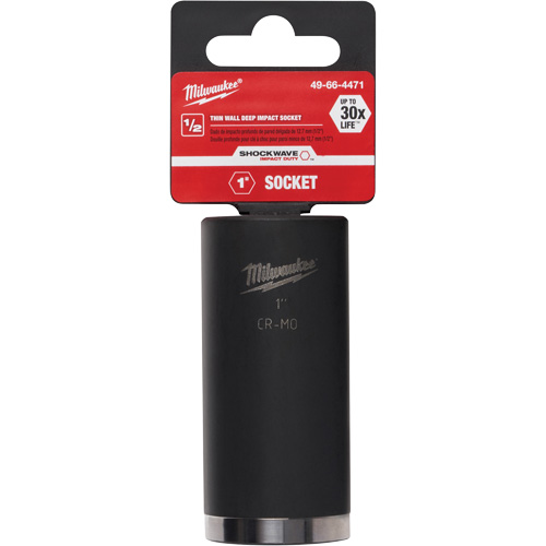 Milwaukee 49-66-4471 Shockwave Impact Duty Deep Well Socket, Impact, 1", 1/2" Drive, 6 Points, Deep